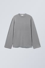 Dusty Grey - Oversized Long Sleeve T-shirt - 0