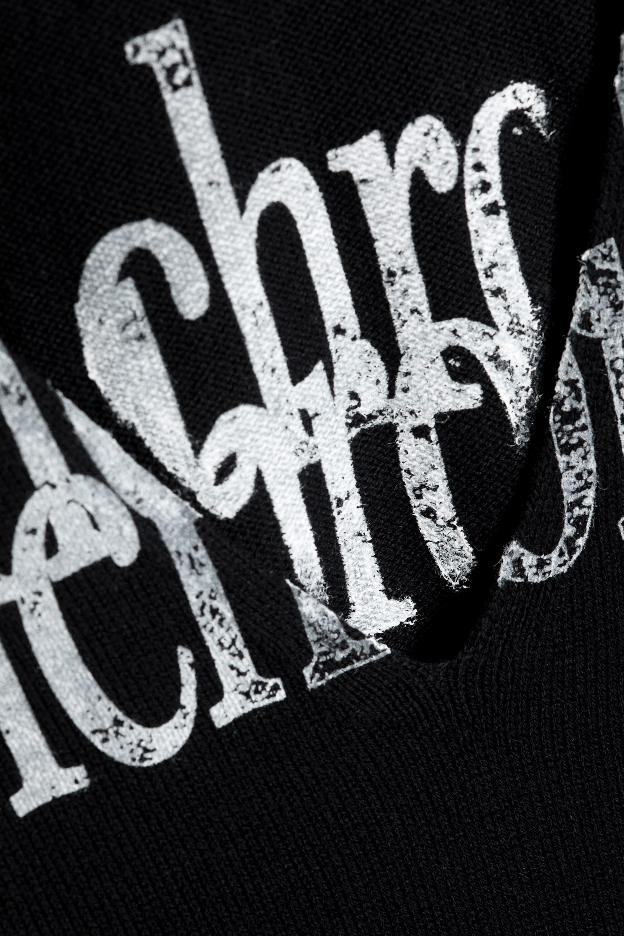Black - Synchronize - Knitted V-Neck Graphic Sweater - 5