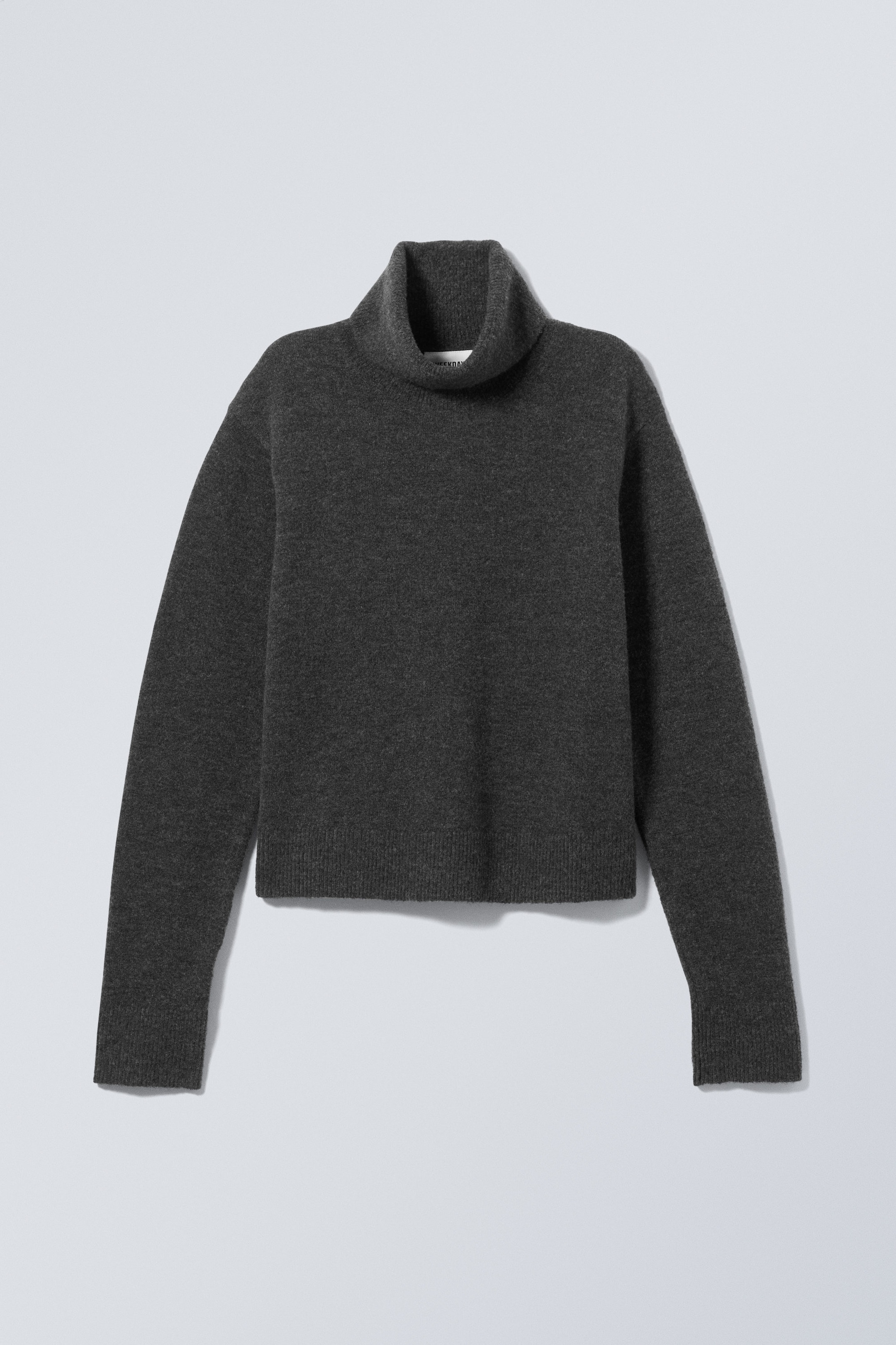 Dark Grey - Ayla Knitted Turtleneck - 0