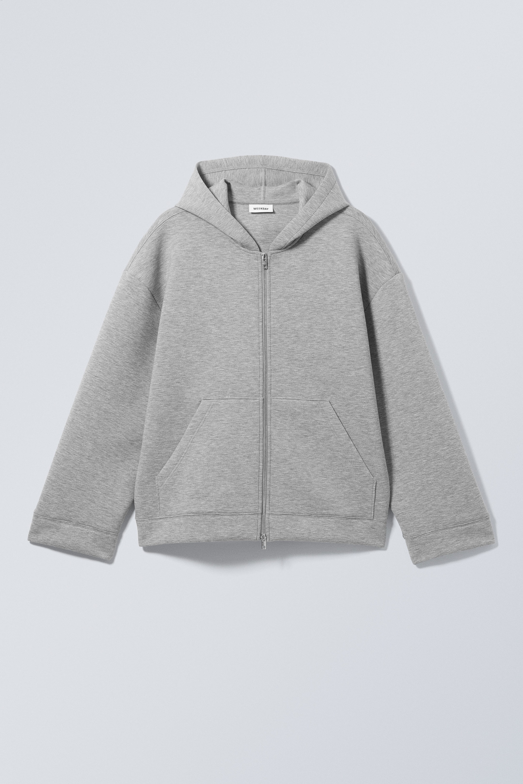 Grey Melange - Scuba Zip Hoodie - 0