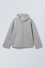Grey Melange - Scuba Zip Hoodie - 0