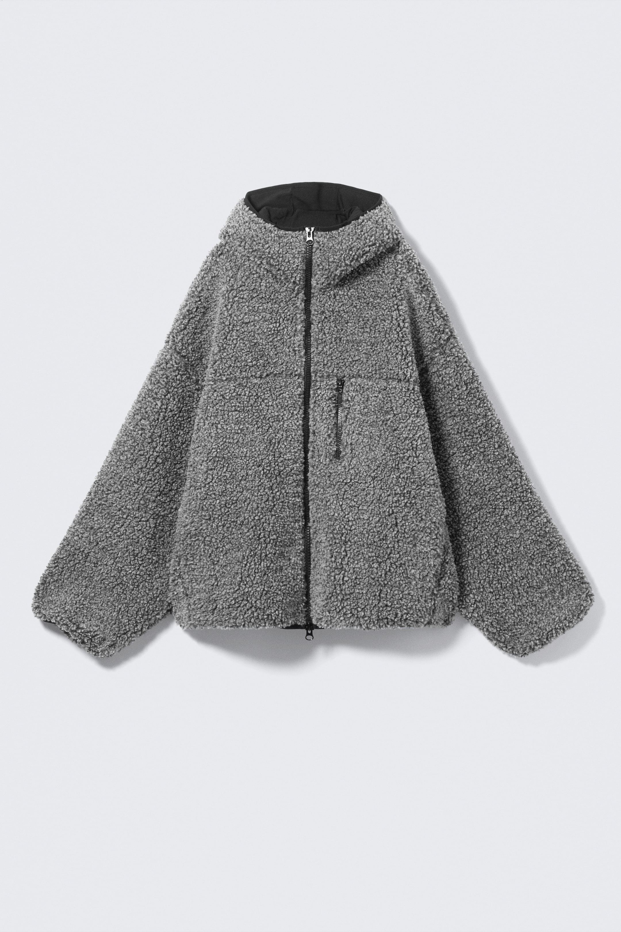 Felpa Con Zip Donna ISEEGZ: Foderata In Pile, Fori Pollice, Grigio Antracite (M)