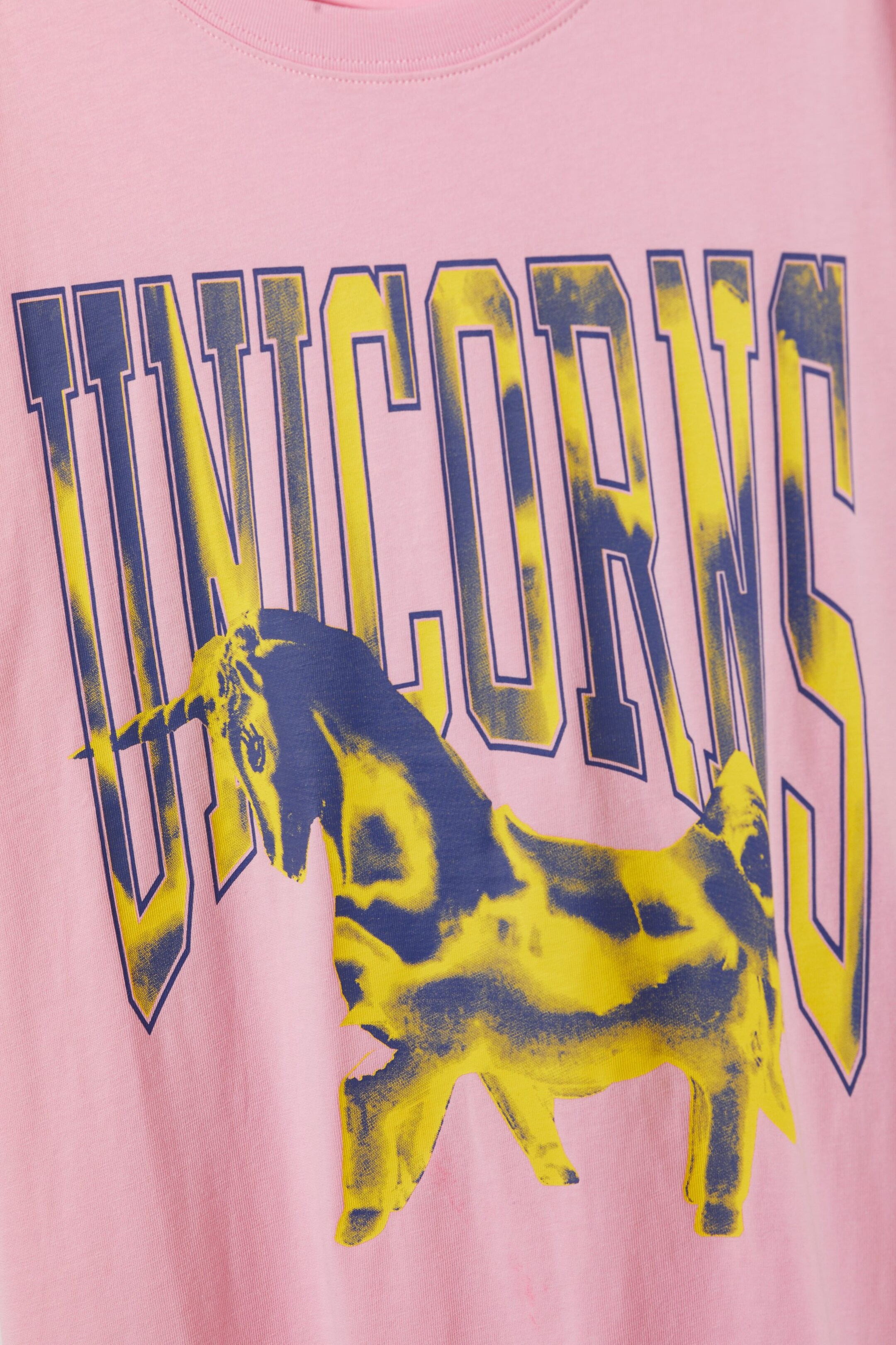 Pink/Unicorns Print - Relaxed Printed T-Shirt - 1