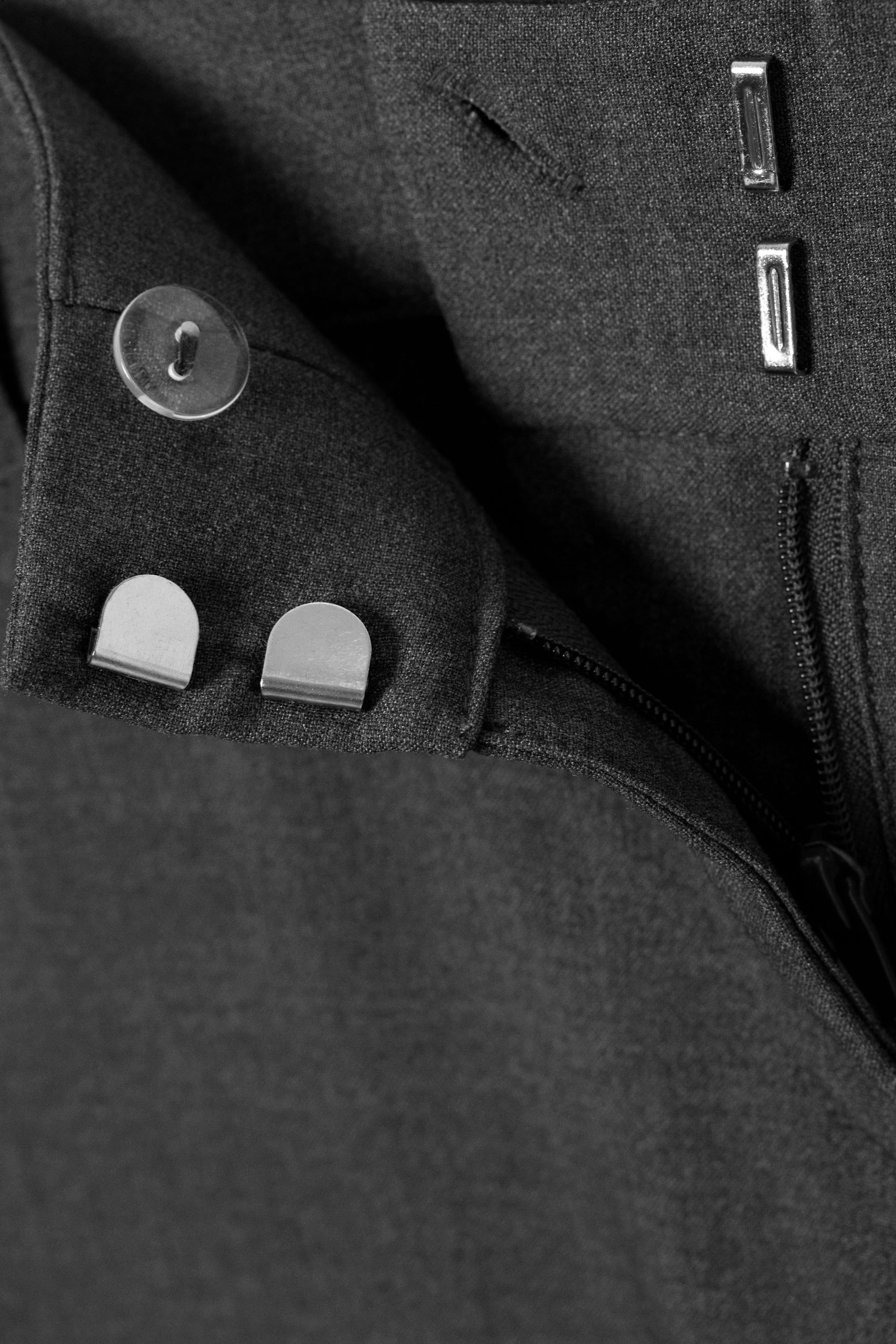 Gris foncé chiné - Pantalon de costume évasé taille basse - 6