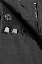 Gris foncé chiné - Pantalon de costume évasé taille basse - 6