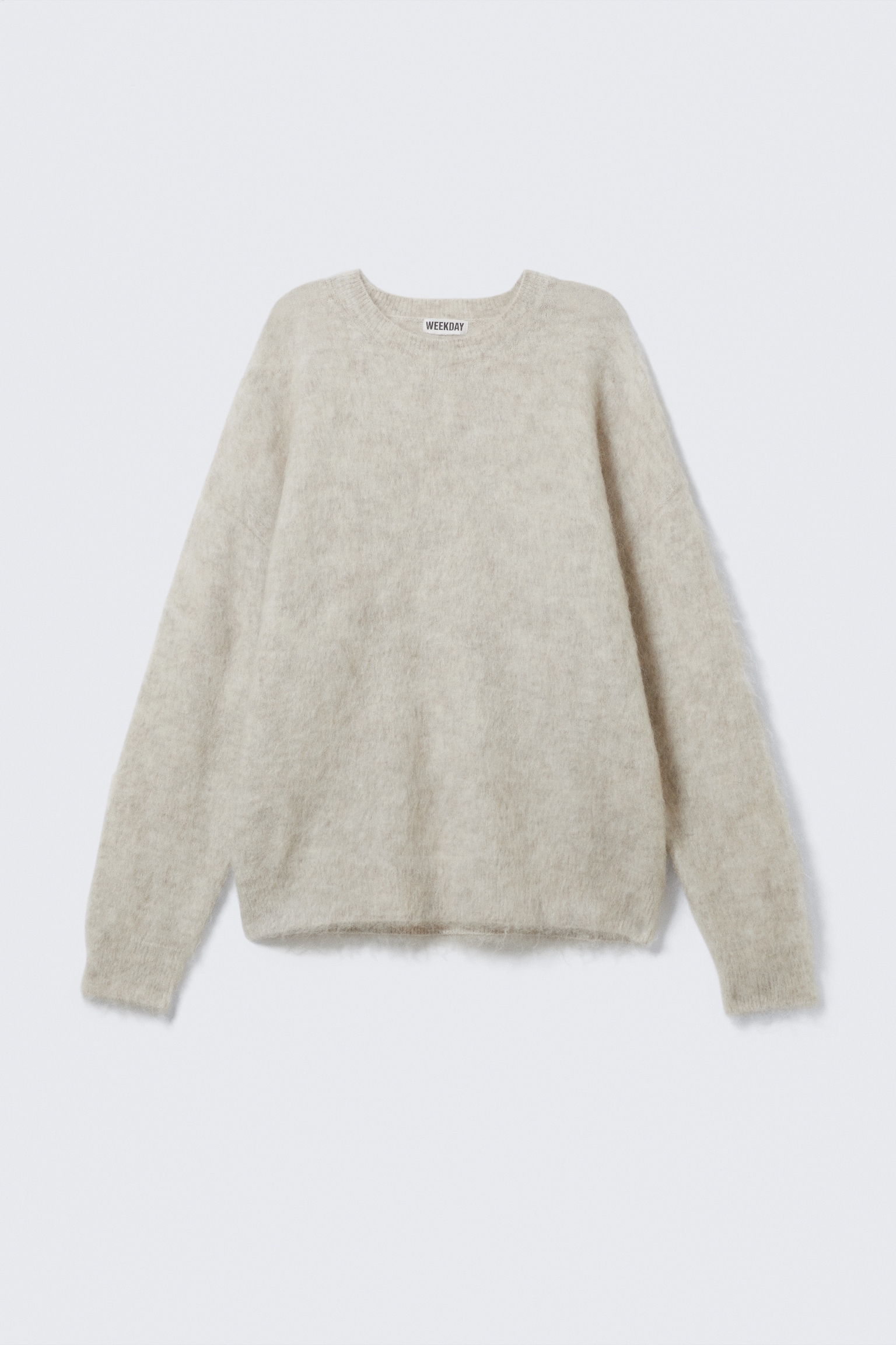 Oversized-Strickpullover aus Mohairmischung - Beige/Dunkelgrün - 2
