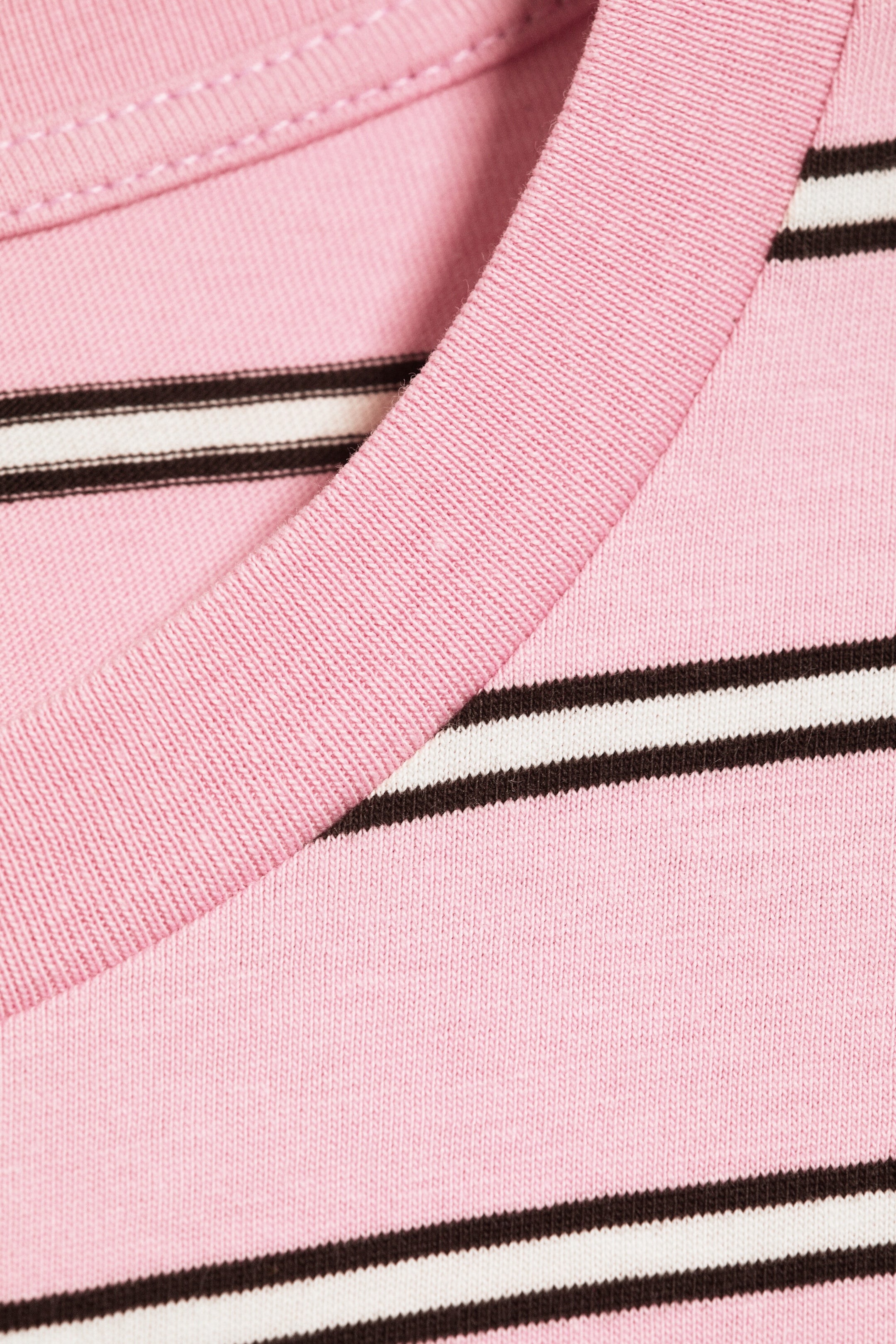 Gestreift rosa/weiß/braun - Longsleeve-Shirt aus Baumwolle - 4