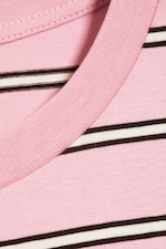 Gestreift rosa/weiß/braun - Longsleeve-Shirt aus Baumwolle - 4