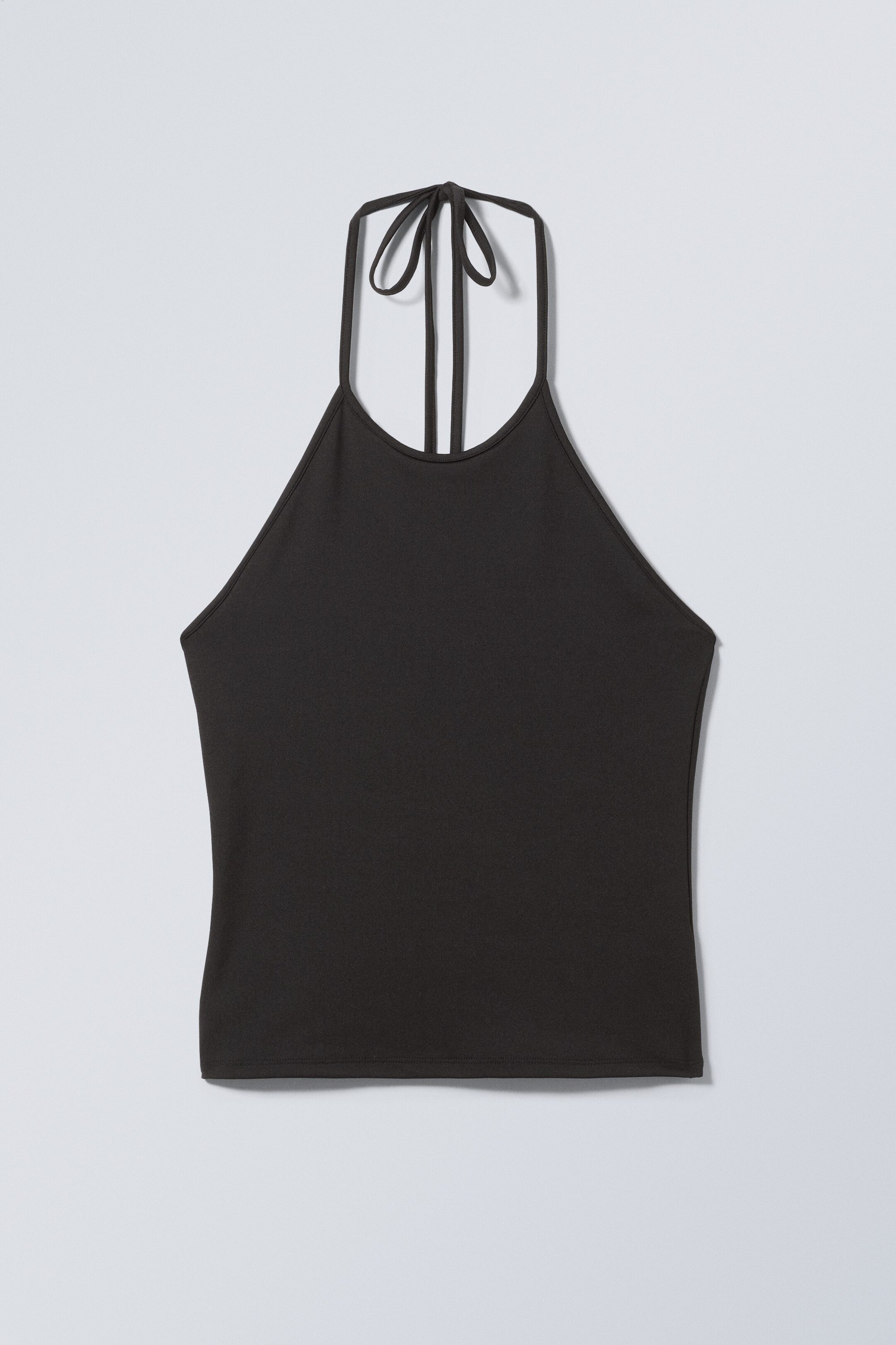 Black - Deep Back Halter Top - 0