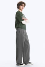 Pinstriped Dark Grey - Uno Loose Suit Trousers - 2