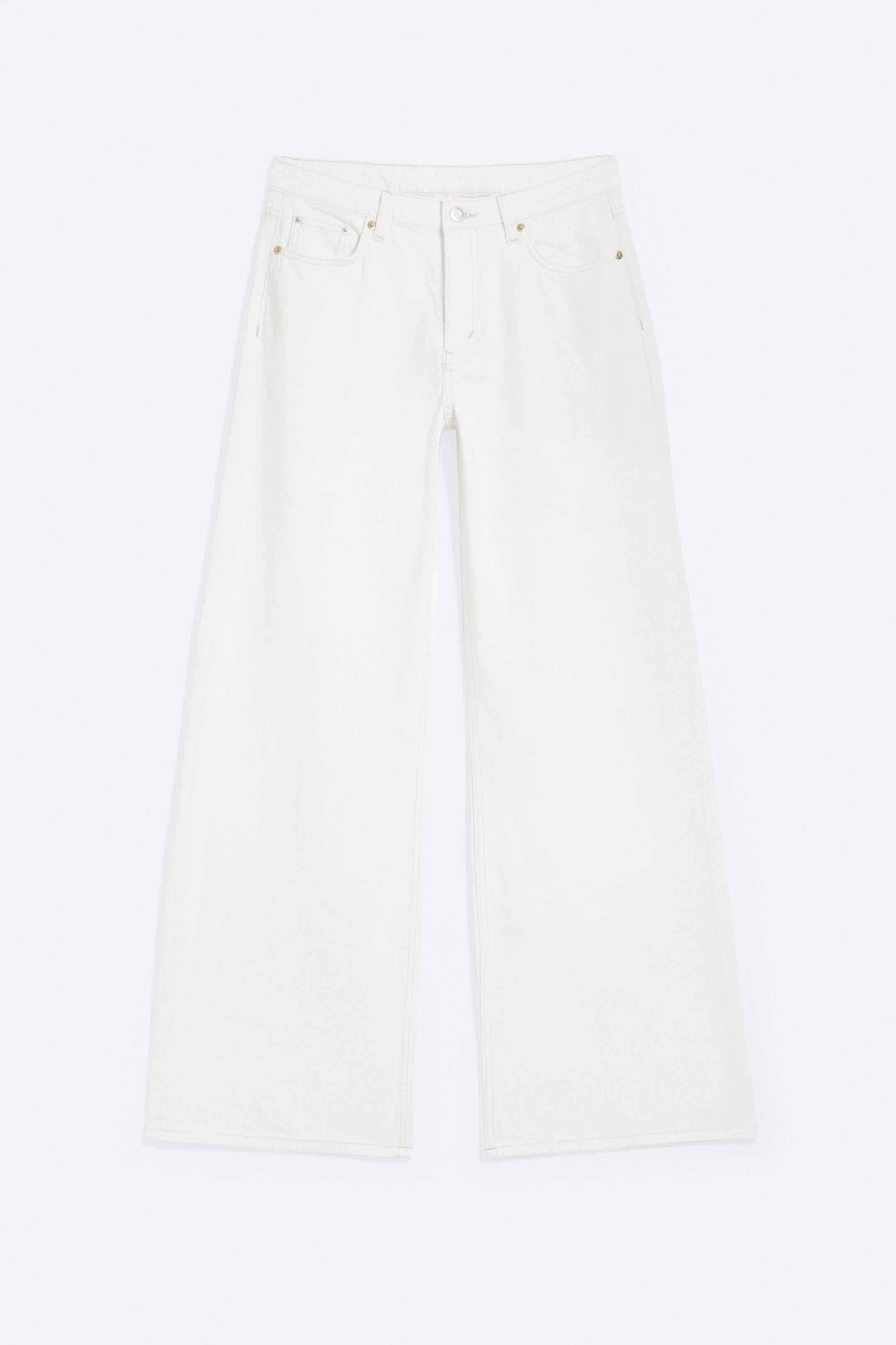 Dirty White - White - Paz jeans med mellomhøyt liv og vide ben - 0