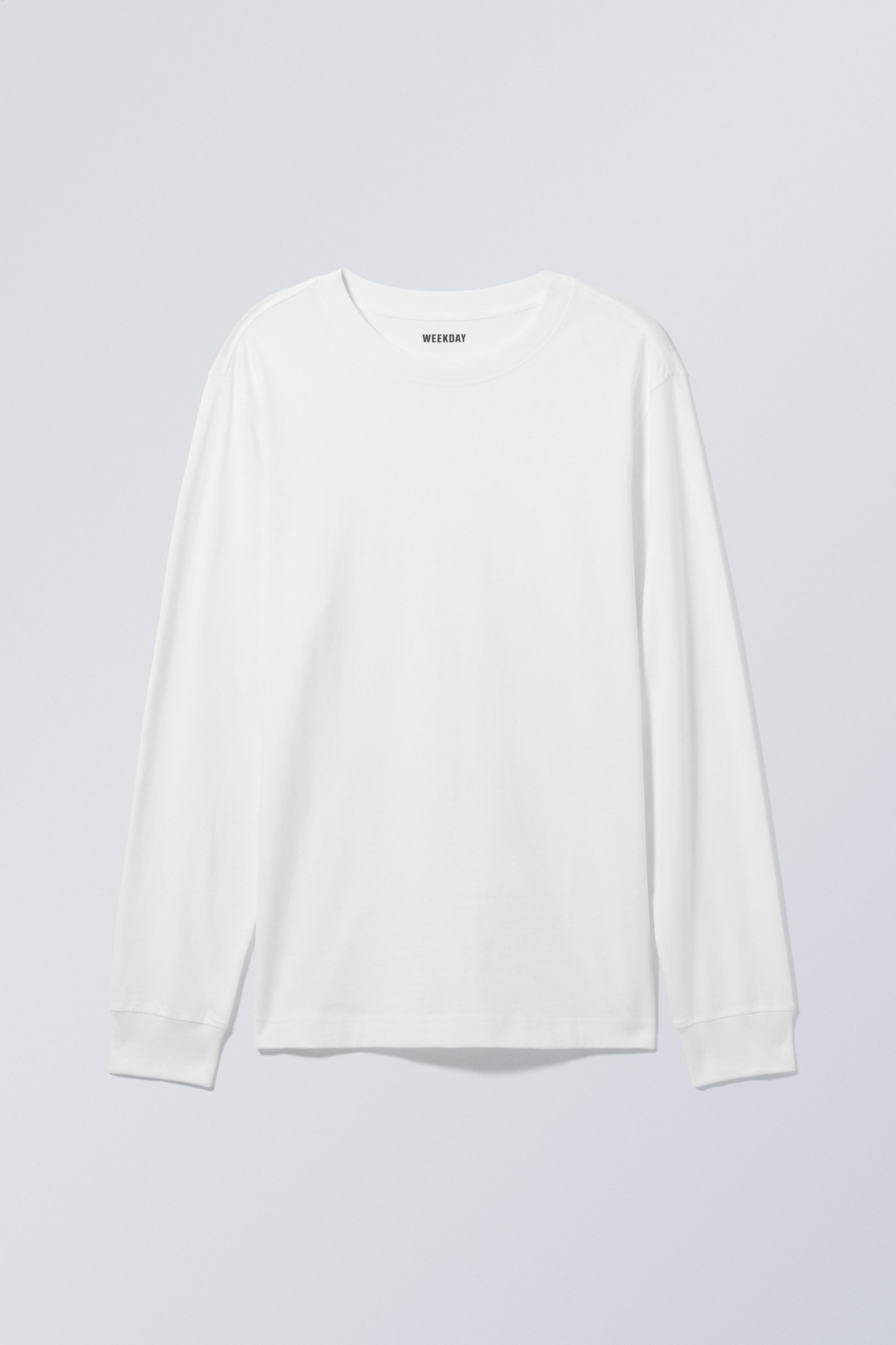 Weiß - Mittelschweres Longsleeve mit relaxter Passform - 0