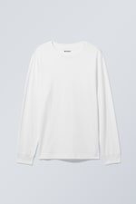 Weiß - Mittelschweres Longsleeve mit relaxter Passform - 0