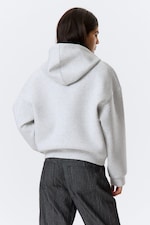 Grey Melange - Oversized Scuba Zip-Hoodie - 3