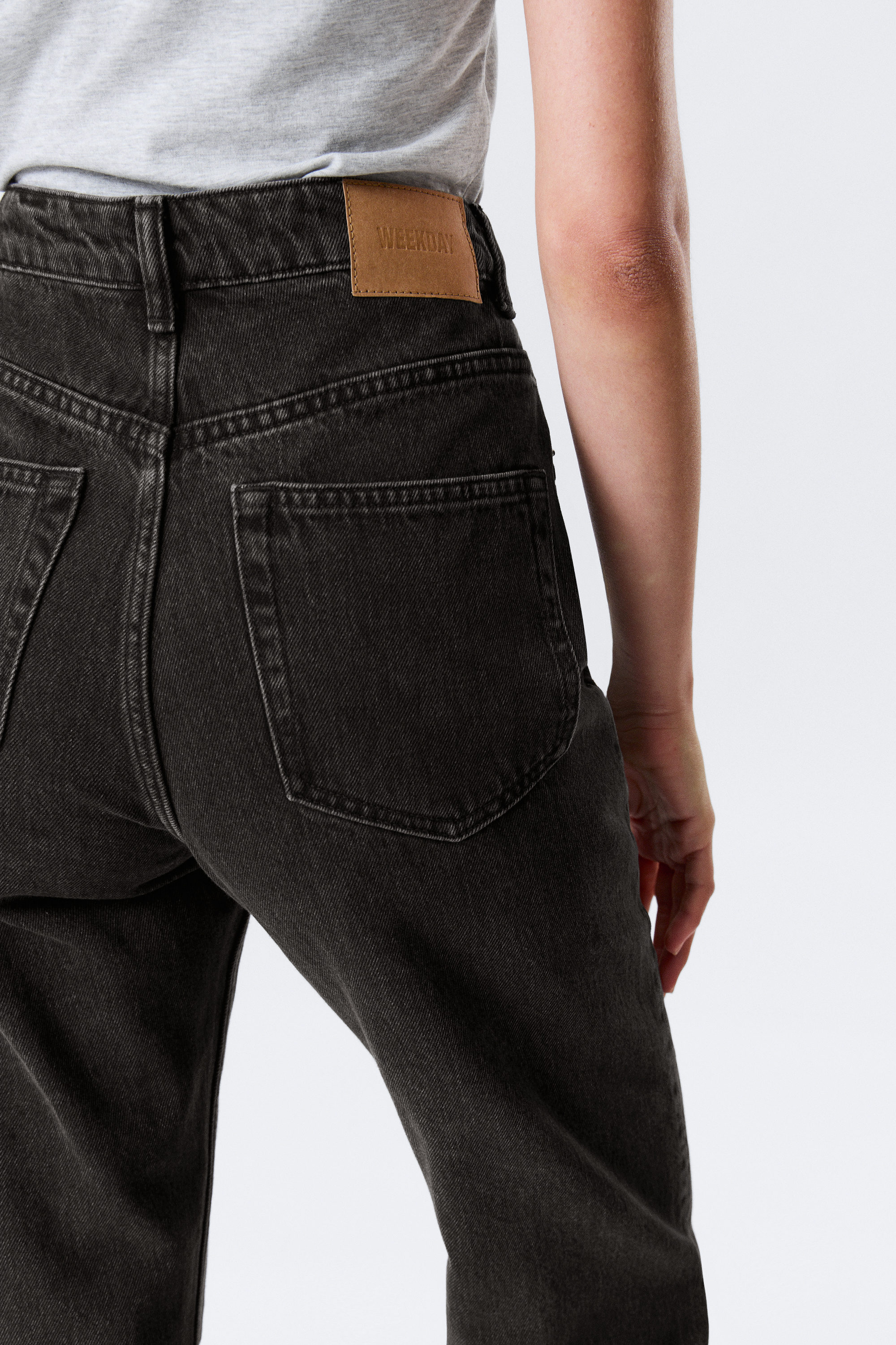 Echo Black - Black - Rowe Super High Waisted Regular Straight Leg Jeans - 9