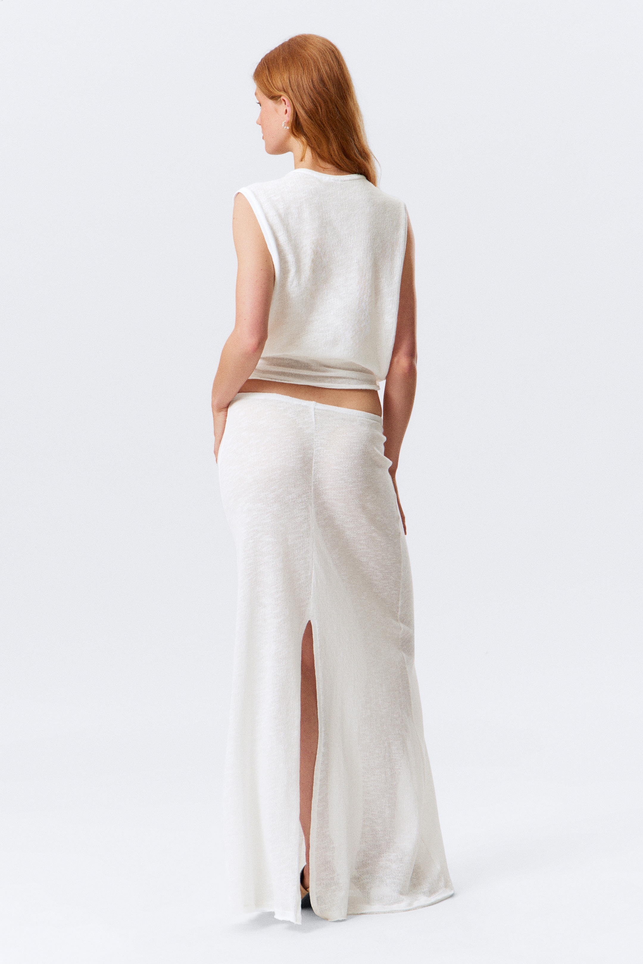 Ver imagen más grande: Falda maxi de punto de algodón - Blanco - MUJER | H&M ES 2