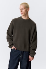 Dark Mole - Back Print - Oversized Graphic Knitted Cotton Sweater - 1