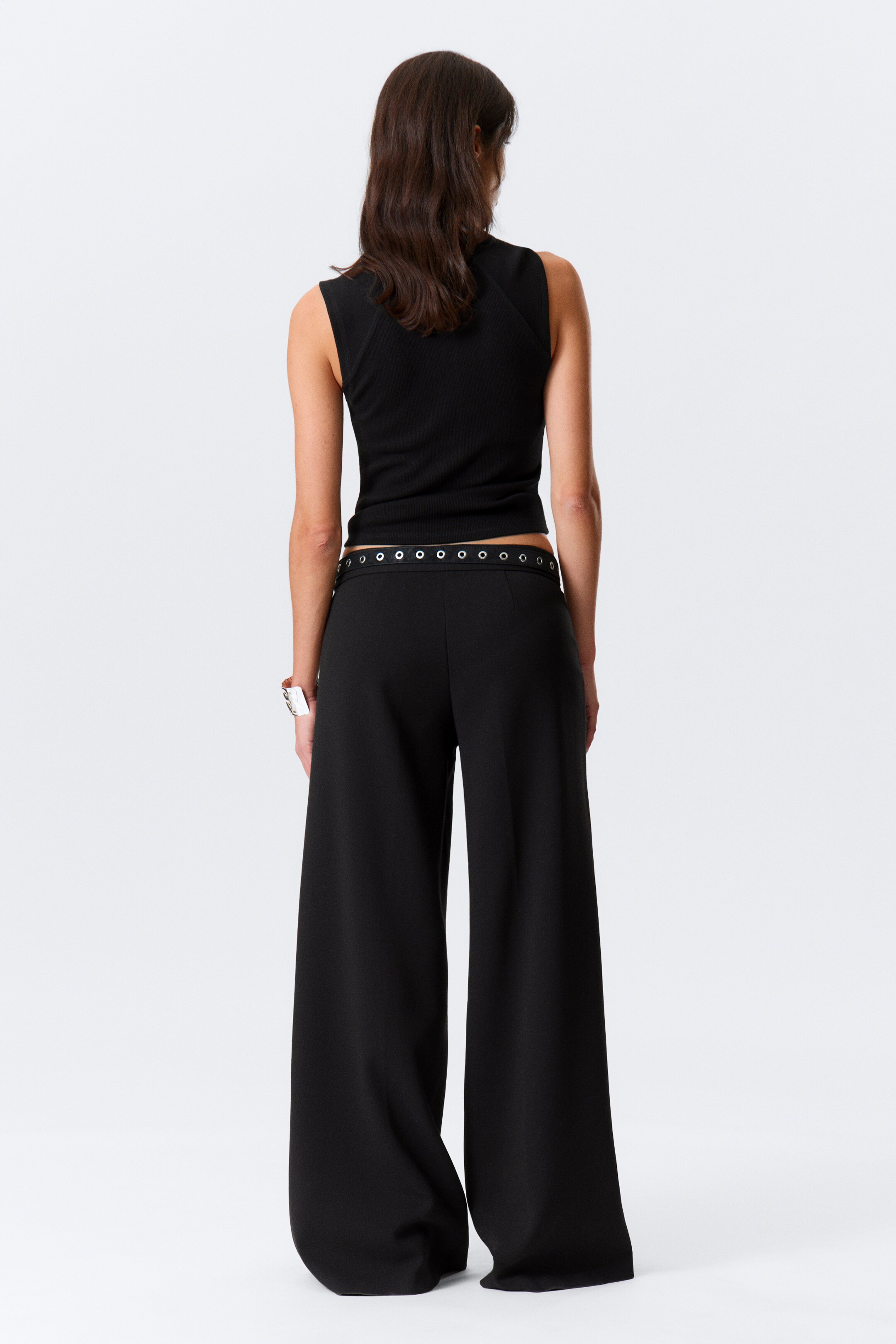 View larger image: Low-Rise Flared Suiting Trousers - Black - Ladies | H&M GB 4