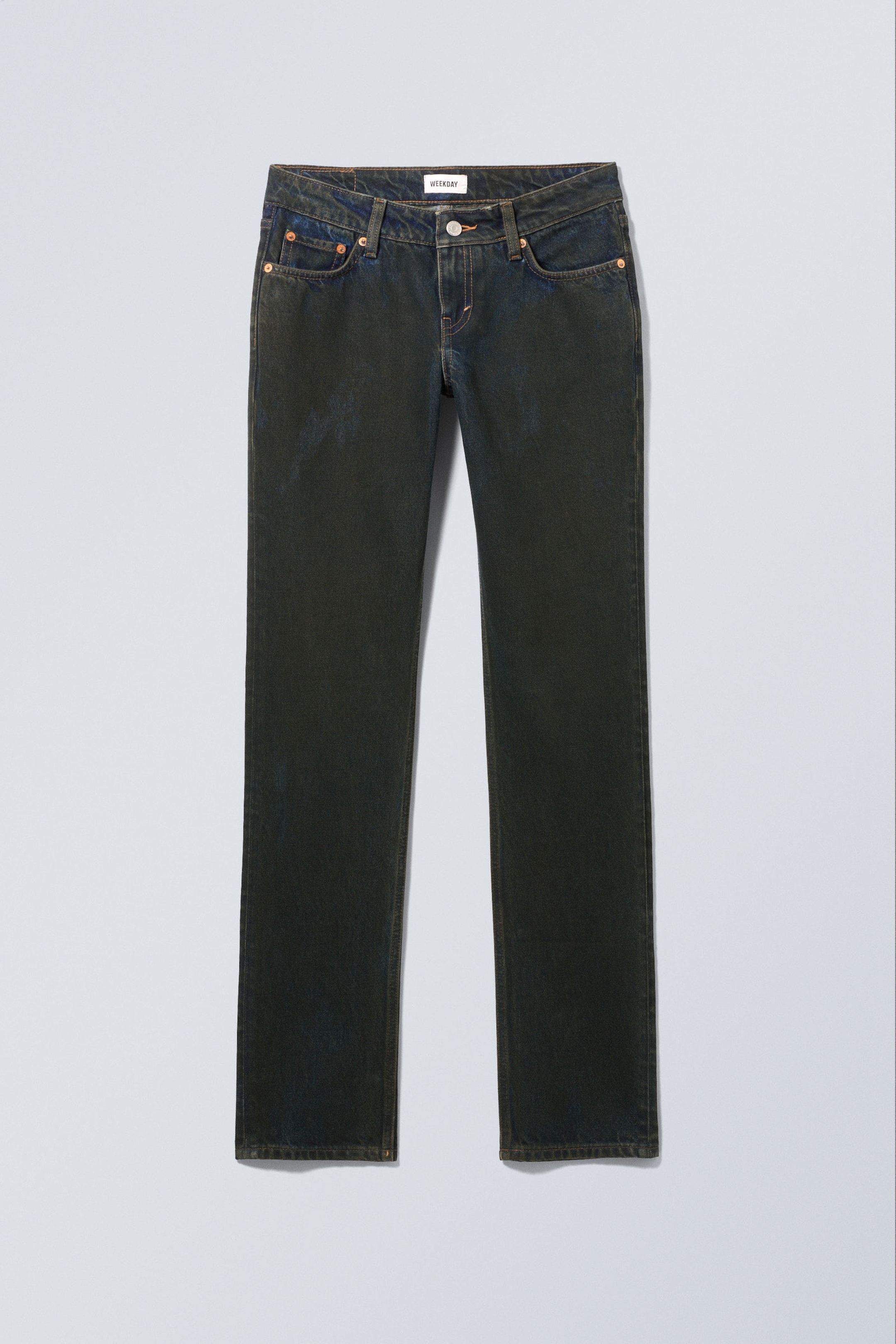 Soil Blue - Brown Stained Blue - Nail Low Rise Slim Straight Leg Jeans - 9