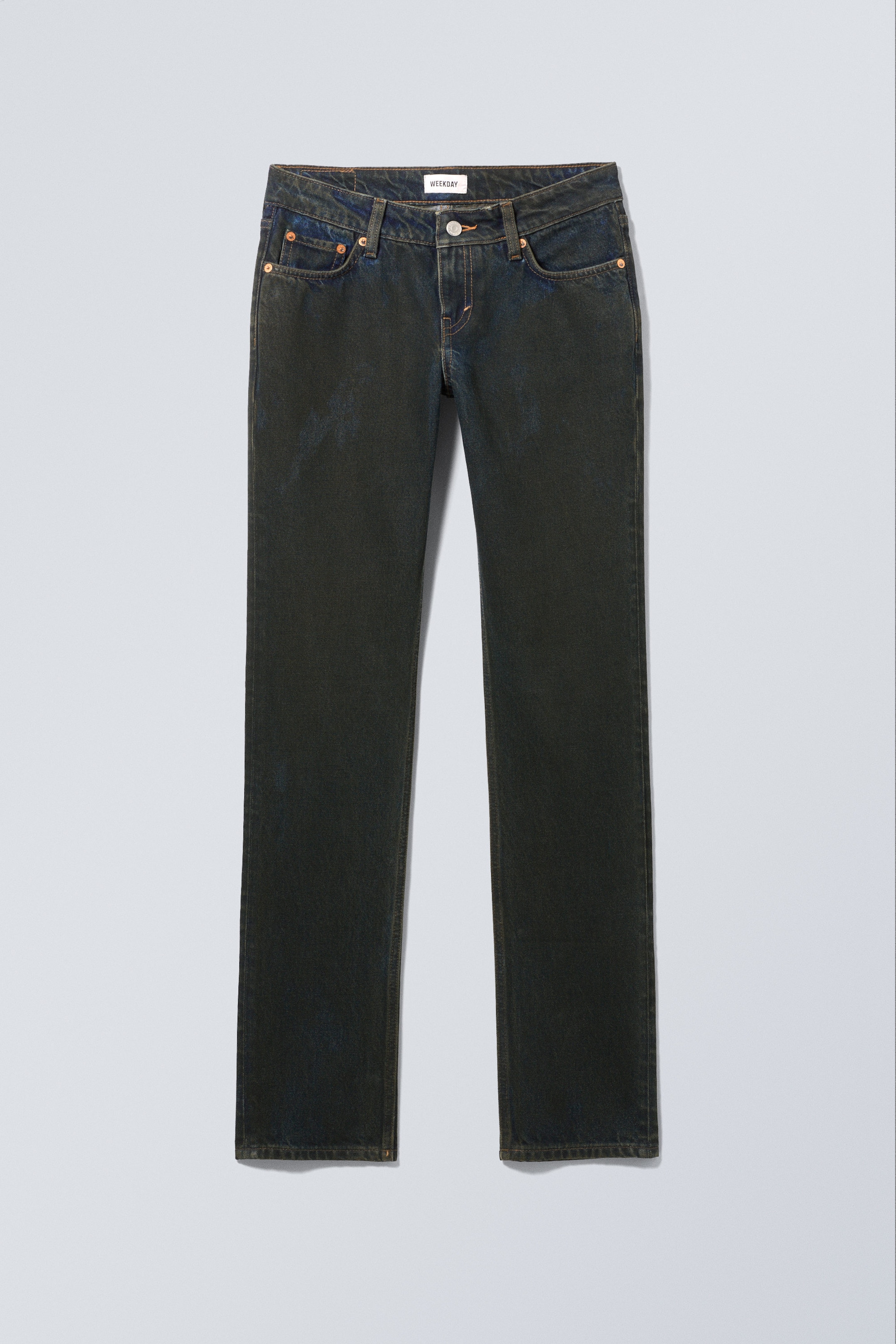 Jord blå - Nail Low Waist Slim Straight Leg Jeans - 1