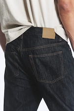 Blue Rinse - Dark Blue - Space Mid Rise Relaxed Straight Jeans - 3