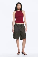 Rouge - Débardeur ajusté en jersey de coton - 1