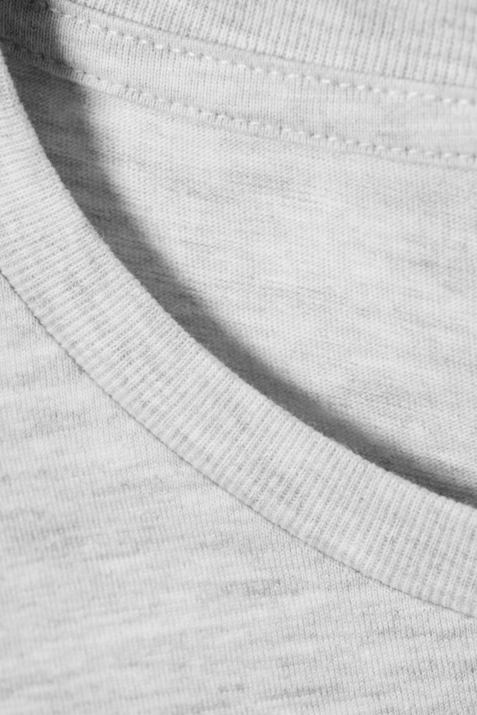 T-shirt Mini Regular Fit - Cinzento mesclado/Branco/Risca de giz rosa/verde - 4