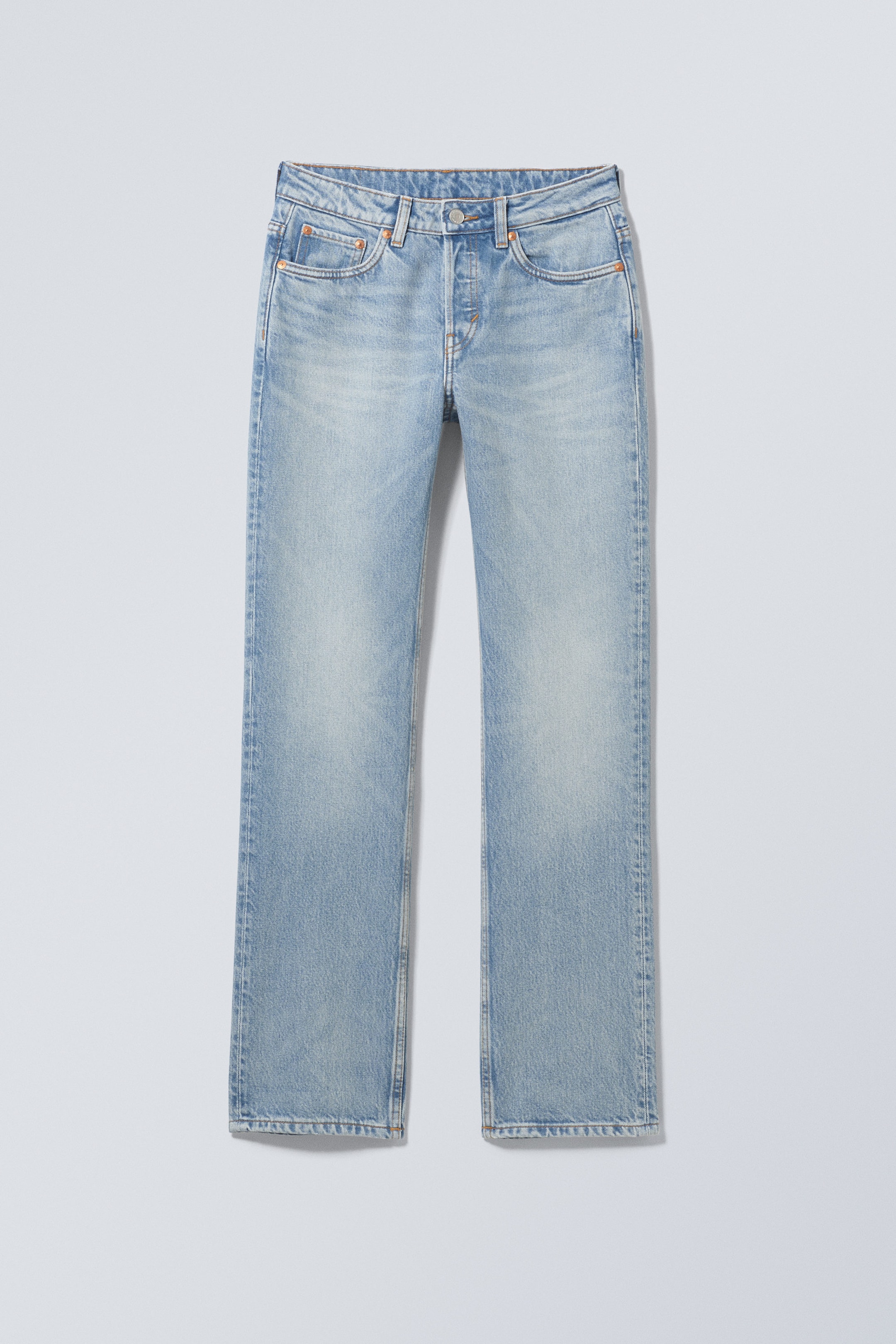 Blue Delight - Pin Mid Rise Regular Straight Jeans - 0