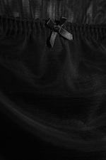 Black - Double Layered Mesh Skirt - 1