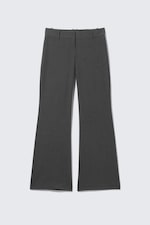 Gris foncé chiné - Pantalon de costume évasé taille basse - 5