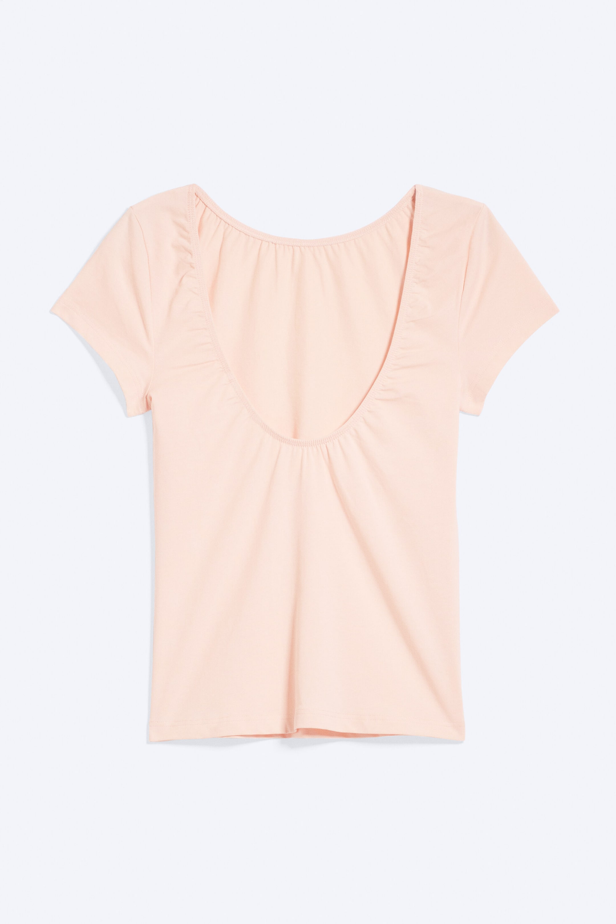 Pêche poudré clair - T-shirt court avec dos ajouré - 4