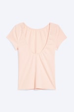 Pêche poudré clair - T-shirt court avec dos ajouré - 4