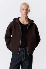 Dark Brown - Simon Scuba Zip Hoodie - 2