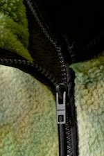 Grün marmoriert - Locker geschnittene Fleecejacke mit Reißverschluss - 5