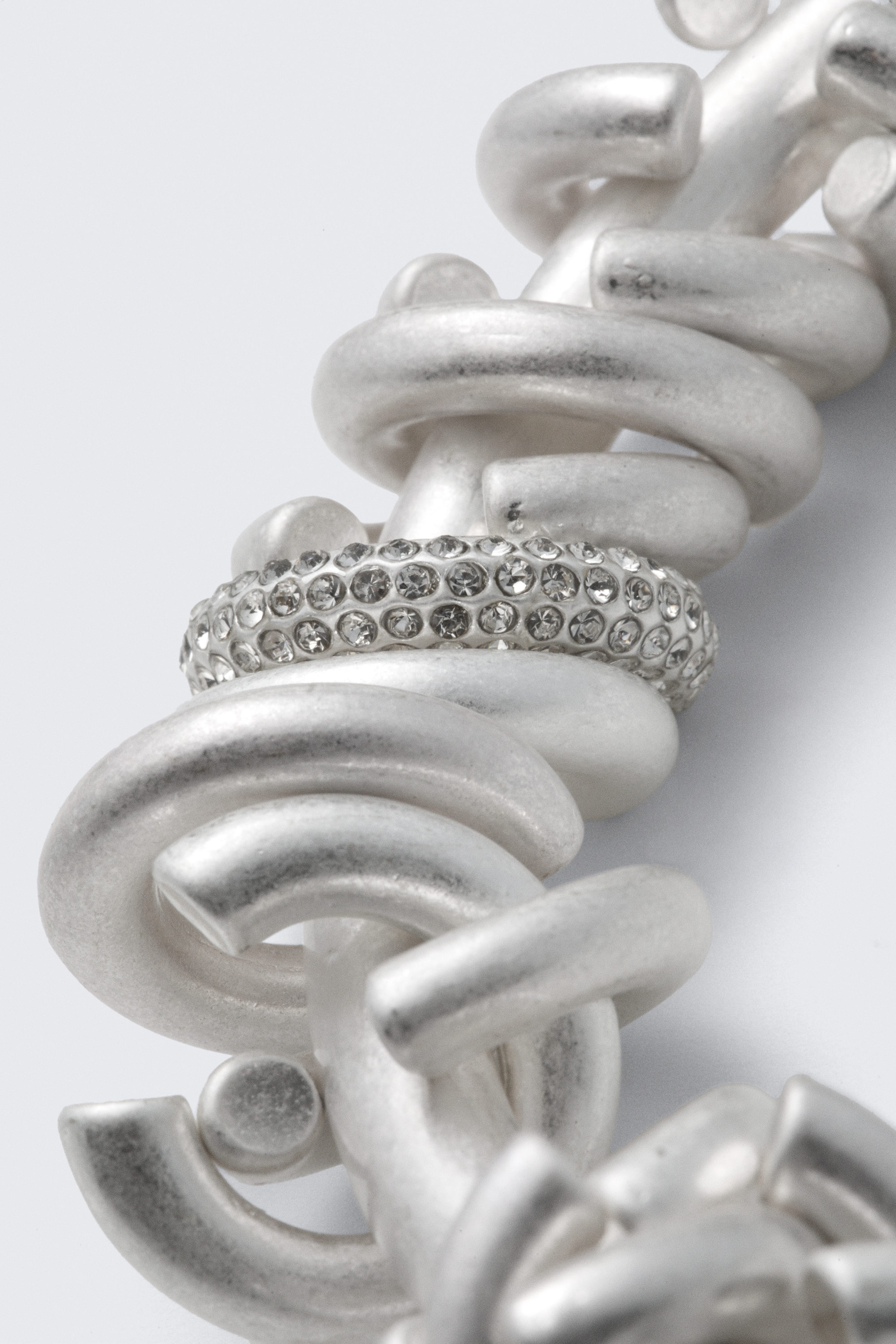 Silver - Silver Plated Multi-Ring Necklace - 5