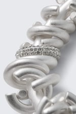 Silver - Silver Plated Multi-Ring Necklace - 5