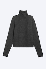 Gris foncé chiné - Cardigan à double boutonnage - 0