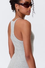 Grey Melange - Racerback Jersey Maxi Dress - 2
