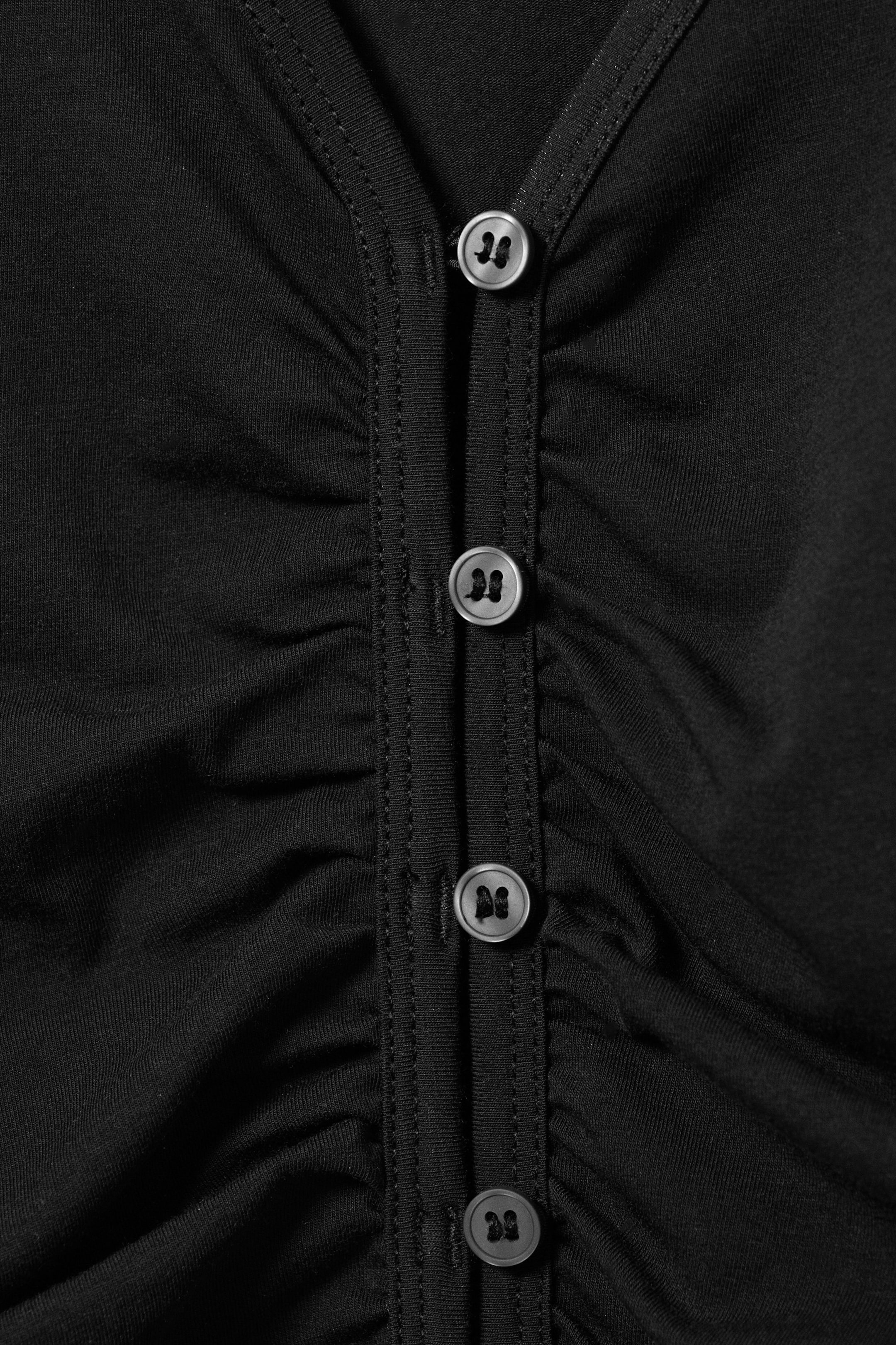 Black - BELLE B RUCHED V-NECK CARDIGAN - 2