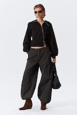 Donkergrijs - Baggy ripstop broek met lage taille - 0