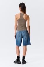 Staubgrau - Schmal geschnittenes Racerback-Tanktop - 2