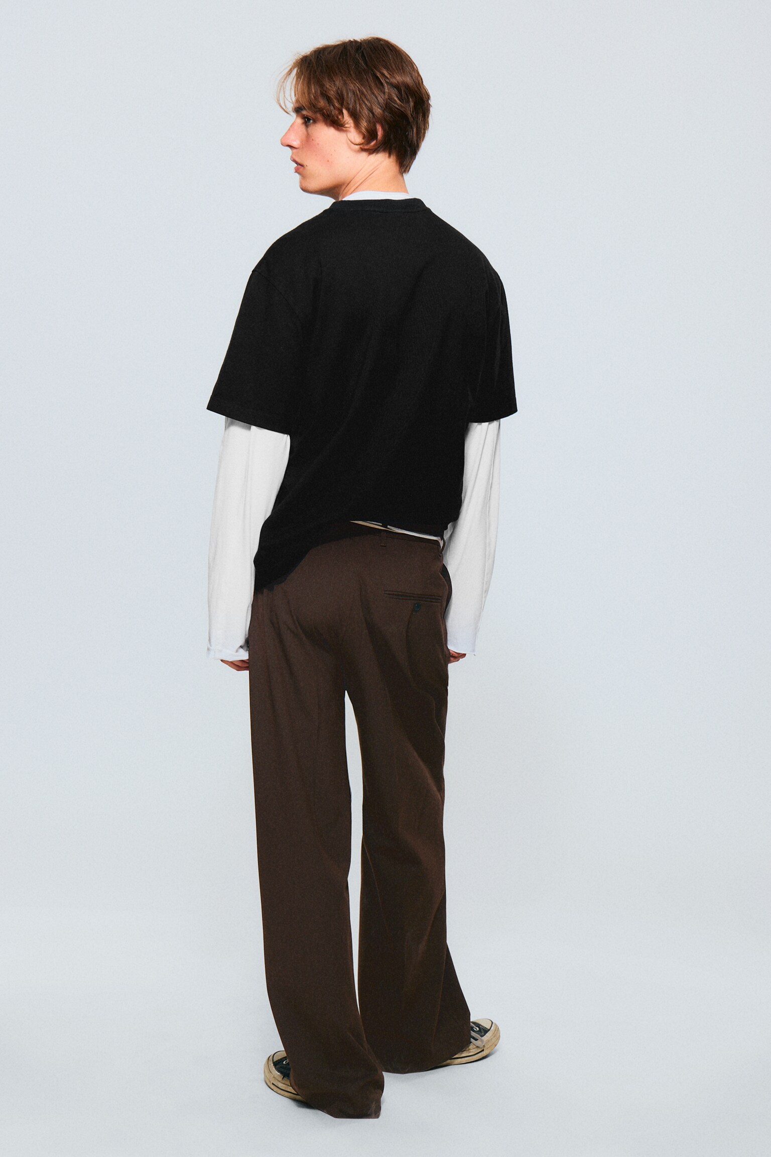 Oversized kostymbyxa Uno - Mörkbrun/Mörkgrå/Svart/Grårandig/Beige/Beigemelerad - 3