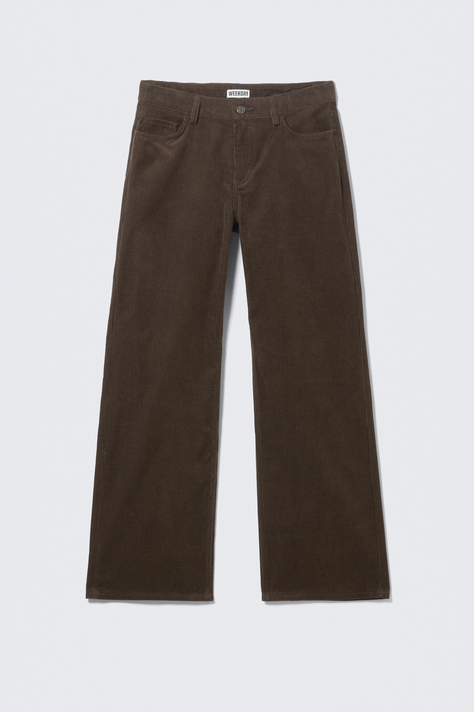 Corduroy broek met lage taille - Relaxed Fit - Bruin