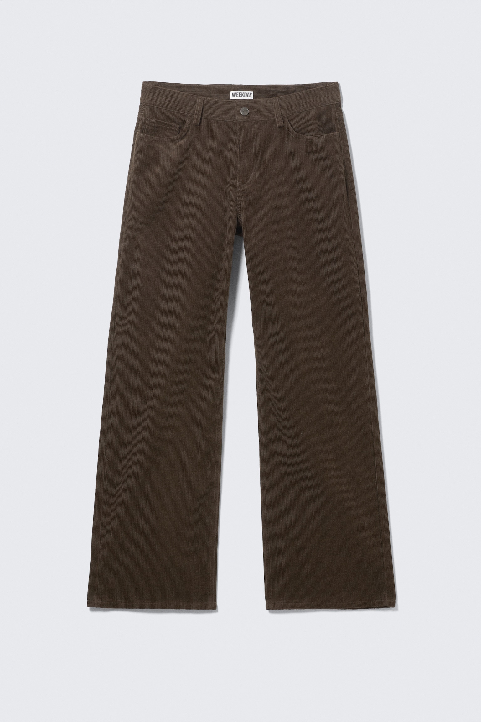Relaxed Fit Low Rise Corduroy Trousers - Brown - 2