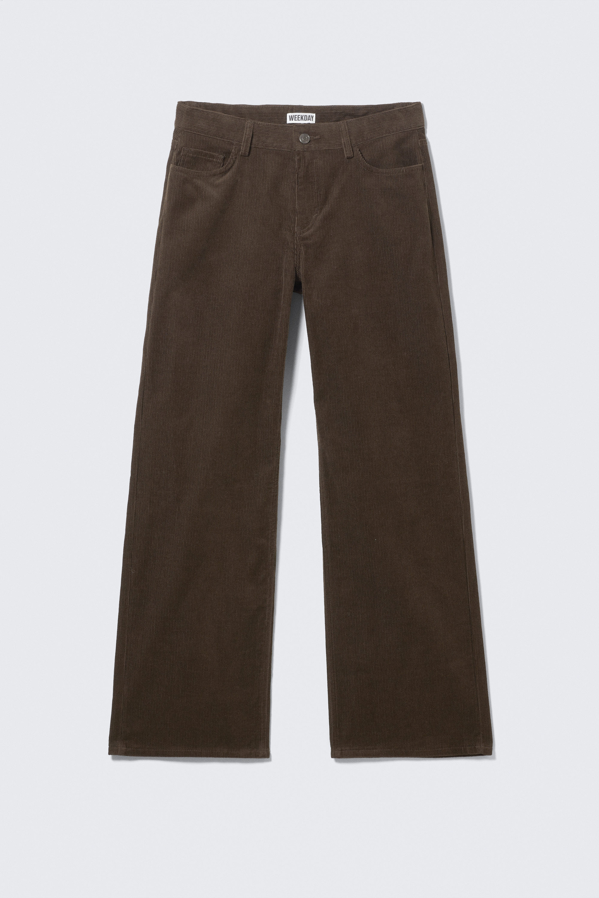 Brown - Relaxed Fit Low Rise Corduroy Trousers - 4