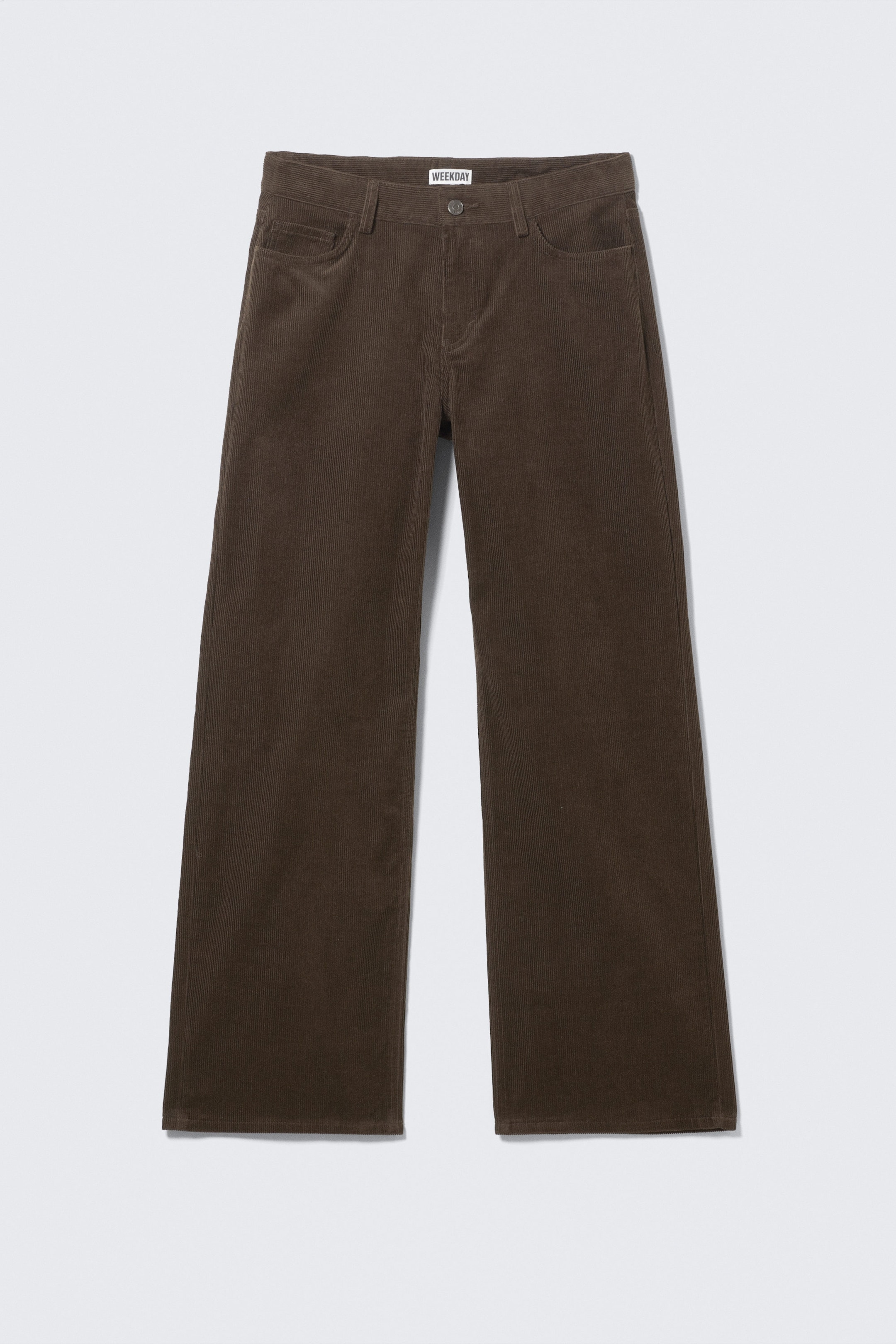 Brown - Relaxed Fit Low Rise Corduroy Trousers - 4