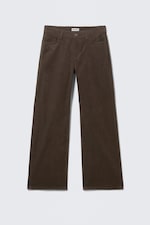Brown - Relaxed Fit Low Rise Corduroy Trousers - 4