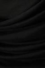 Black - Draped Drawstring Maxi Skirt - 5