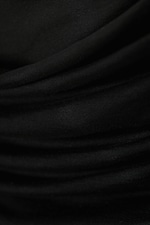 Black - Draped Drawstring Maxi Skirt - 1