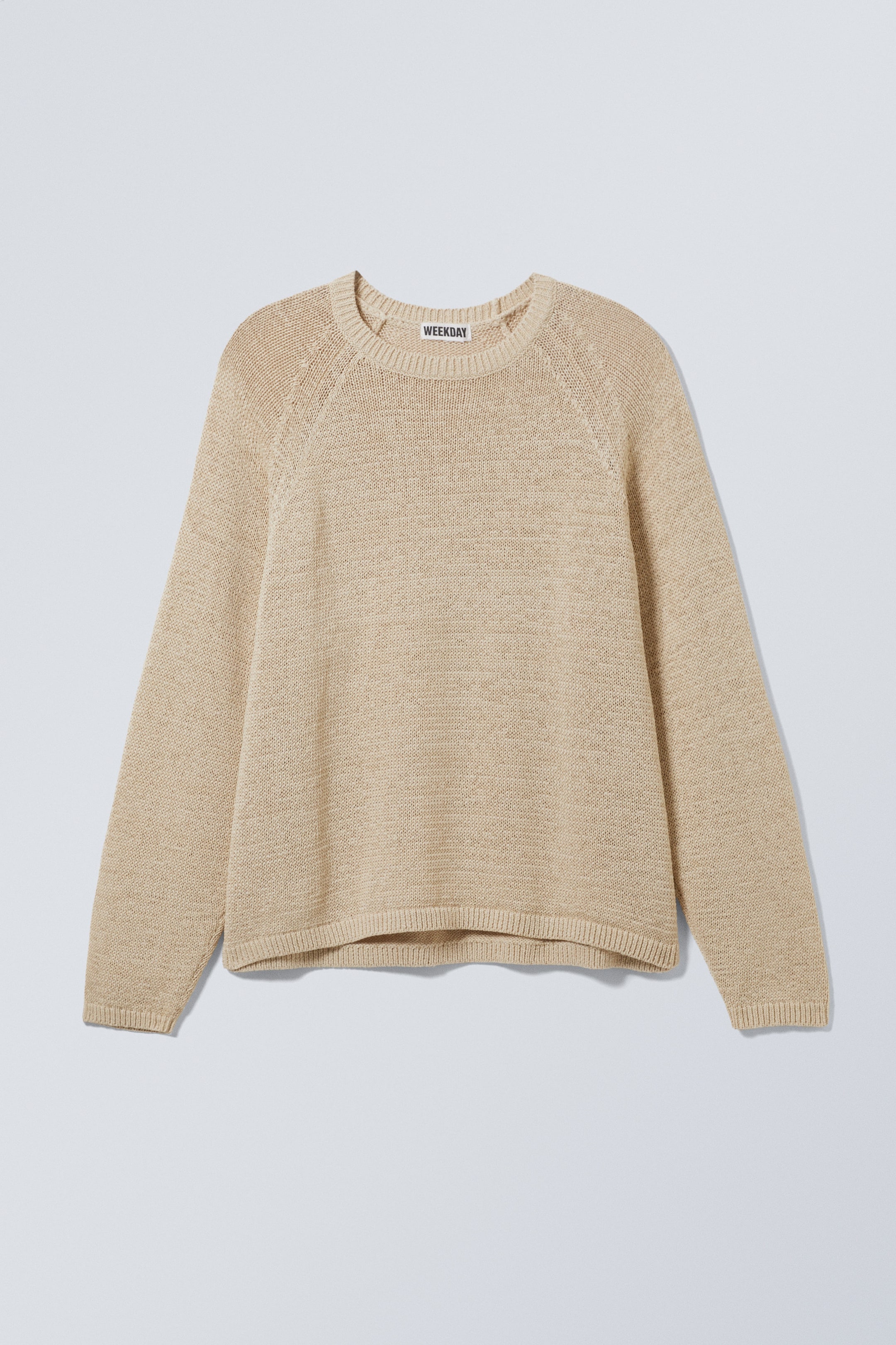 Beige - Relaxed Raglan-Sleeved Knitted Sweater - 1